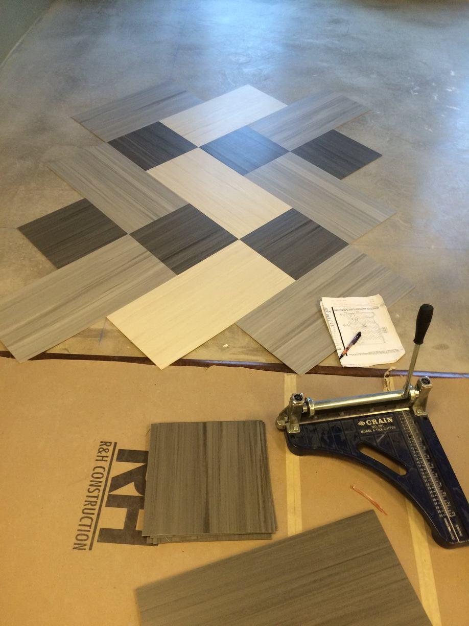 Flooring pattern being placed