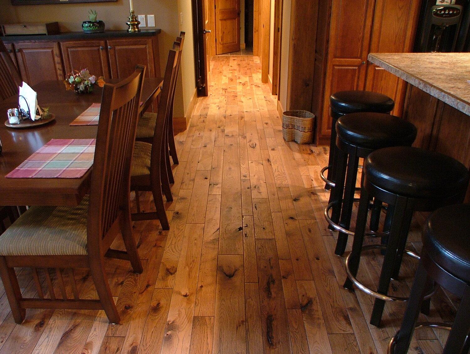 Pioneer Cabin Kitchen with wood flooring